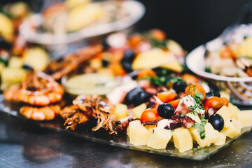 delicious appetizer with salmon