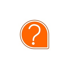 Question mark in the speech bubble icon isolated on white background