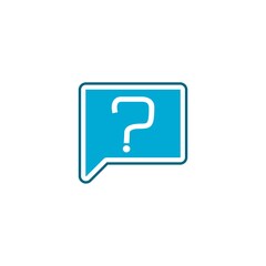 Question mark in the speech bubble icon isolated on white background