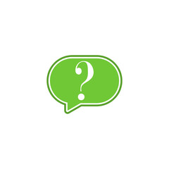 Question mark in the speech bubble icon isolated on white background