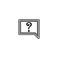 Question mark in the speech bubble icon isolated on white background