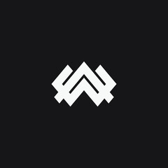 Initial letter AW monogram logo.