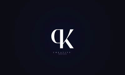 Alphabet letters Initials Monogram logo PK KP P K - obrazy, fototapety, plakaty