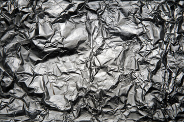 Crumpled foil, texture background close-up