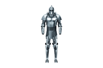 Naklejka premium Knight armor set isolated on white background, medieval knight, armor of the past. 3D render, 3D illustration.