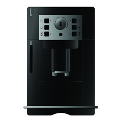 Realistic coffee machine on white background vector illustration of flat
