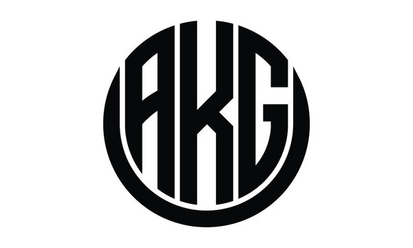 AKG shield with round shape logo design vector template | monogram logo | abstract logo | wordmark logo | lettermark logo | business logo | brand logo | flat logo.