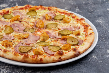 italian pizza on the white plate