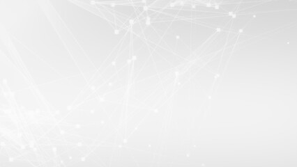 Abstract white gray polygon tech network with connect technology background. Abstract dots and lines texture background. 3d rendering.