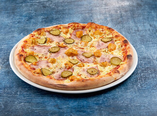 italian pizza on the white plate