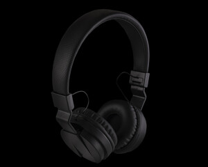 black headphones on black close-up photo