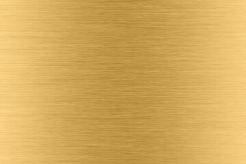 Shiny gold polished metal background texture of brushed stainless steel plate with the reflection of light.