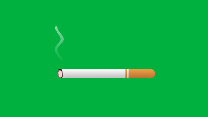 green screen isolated cigarette with smoke.
