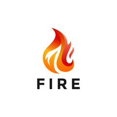 Fire Flame Logo design vector. Bonfire Silhouette Logotype icon illustration