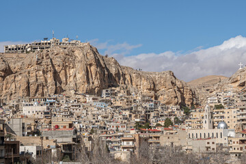 The town of Maaloula located in south Syria was built into the ragged mountainside.