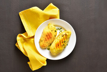 Grilled turmeric chicken breasts