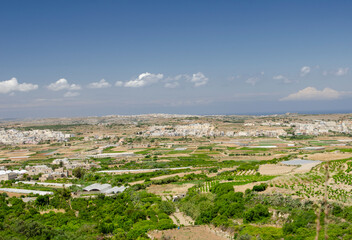 Obraz premium Panoramic scenic view of Malta when it wasnt buildings, 2012. 
