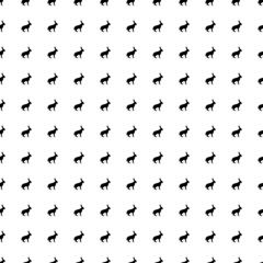 Square seamless background pattern from black hare symbols. The pattern is evenly filled. Vector illustration on white background