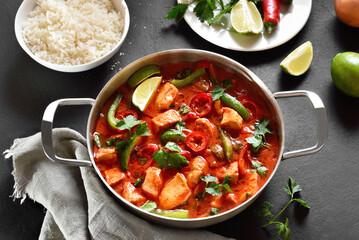 Thai style red chicken curry