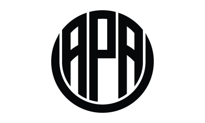 APA shield with round shape logo design vector template | monogram logo | abstract logo | wordmark logo | lettermark logo | business logo | brand logo | flat logo. - obrazy, fototapety, plakaty