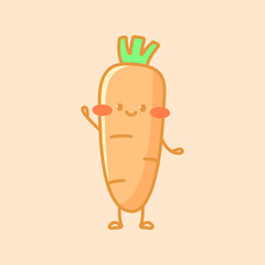 Cute carrot character. Cartoon vector isolated illustration