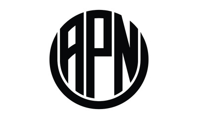 APN shield with round shape logo design vector template | monogram logo | abstract logo | wordmark logo | lettermark logo | business logo | brand logo | flat logo.