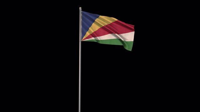 Seychelles flag, 4k video background is transparent