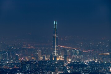 Cityscape of Seoul city from top of mountain, South Korea