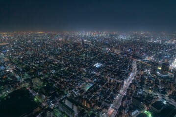Fototapeta na wymiar The streets of Tokyo Japan at Night