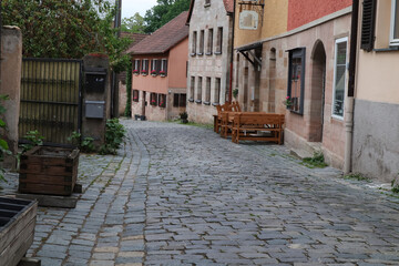 Altstadt, Pflastersteine, Straße, Cadolzburg, Kneipe, Biergarten 