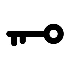 Key icon. Black silhouette. Side view. Vector simple flat graphic illustration. Isolated object on a white background. Isolate.