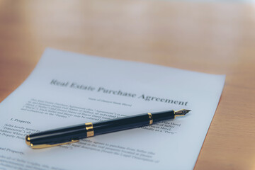 Lease/Lease Agreement Documents with and Highlighted Text Pens