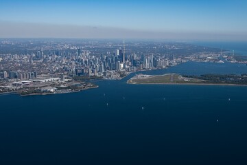 Fototapeta premium Aerial photograph taken from a helicopter in Toronto.