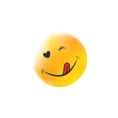 Yummy icon. Hungry smiling face with mouth and tongue emoji. Delicious, healthy funny lunch tasty mood smile avatar happy yellow character cute vector isolated cartoon symbol