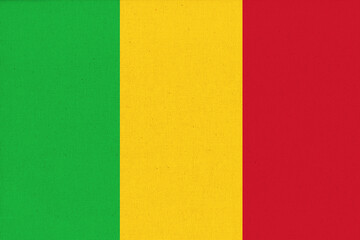 Flag of Mali. flag on fabric surface. Fabric Texture