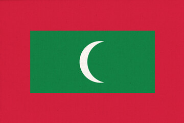 Flag of Maldives. flag on fabric surface. Fabric Texture