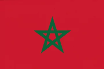 Gartenposter Flag of Morocco. flag on fabric surface. Fabric Texture © alexmak