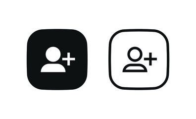 Add new user icon vector male person profile avatar with plus symbol, Add user profile icon	