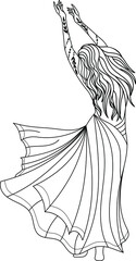 Dancing girl, vector, contour, silhouette, horoscope, astrology, mystical girls, Sagittarius, Virgo, Aries, Capricorn, Leo, Cancer, Aquarius, Pisces, Libra, Gemini, Scorpio, Taurus