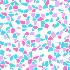 Abstract seamless pattern with small irregular polygon shapes. Hand drawn vector illustration. Flat color design, easy to recolor.