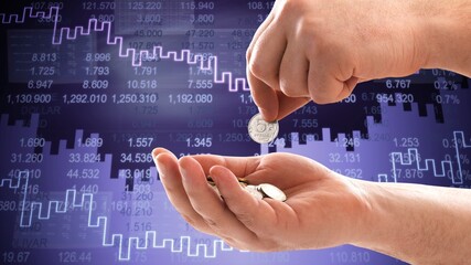 Background. Coins of the Russian ruble. The rise of the ruble exchange rate. Payment for gas in Russian currency