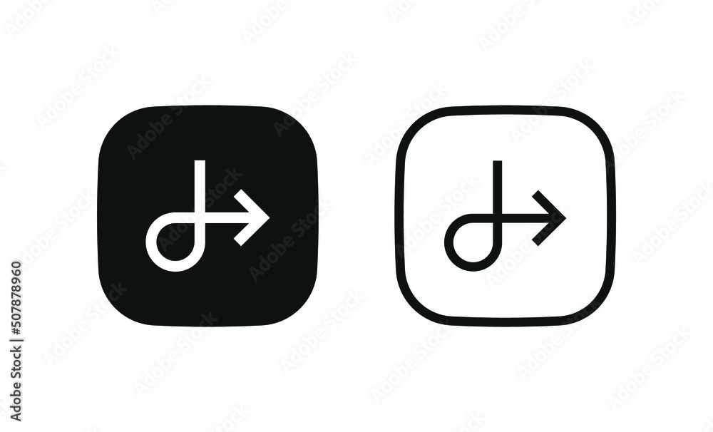 Poster return icon redo arrow turn right symbols direction icons