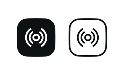 wireless Network signal icon . nfc broadcast internet connection icons