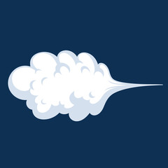 Comic cartoon smoke or cloud, vector speed motion effects