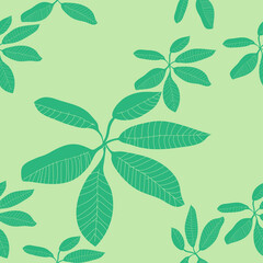 Seamless doodle colored  floral, leaves. Hand drawn.