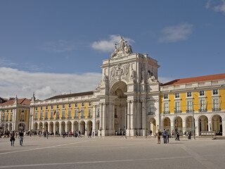 Obraz premium Arco Triunfal da Rua Augusta on Praça do Comércio, or commerce square, Lisbon