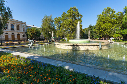 Kniaz Alexander Battenberg Square in city of Ruse, Bulgaria