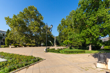 Fototapeta premium Kniaz Alexander Battenberg Square in city of Ruse, Bulgaria