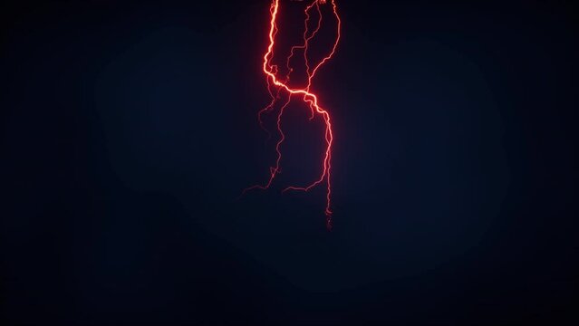 Red lightning with dark background, 3d rendering.
