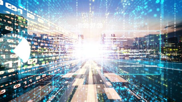 Software development, application programming code and tacit computer coding . Concept of smart digital transformation and technology disruption that changes global trends in new information era .